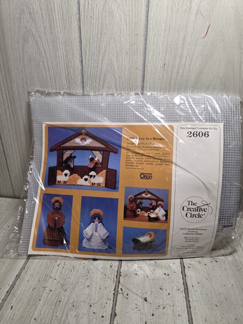 Vtg Creative Circle Away In A Manager #2606 3D Nativity Scene Needlepoint New